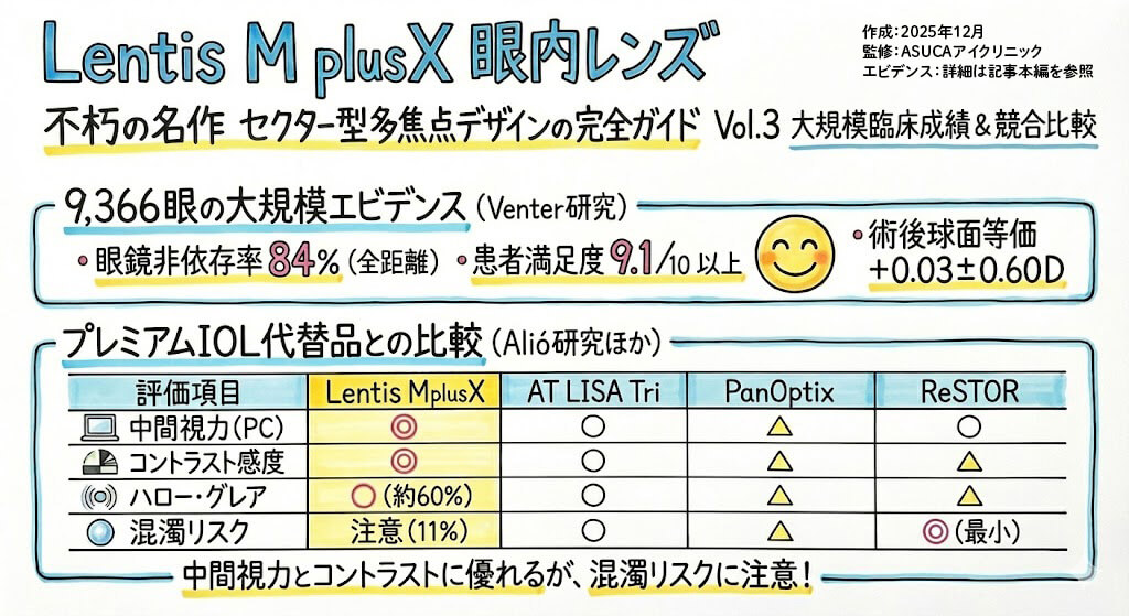 Lentis M plusXについて:大規模臨床成績&競合比較