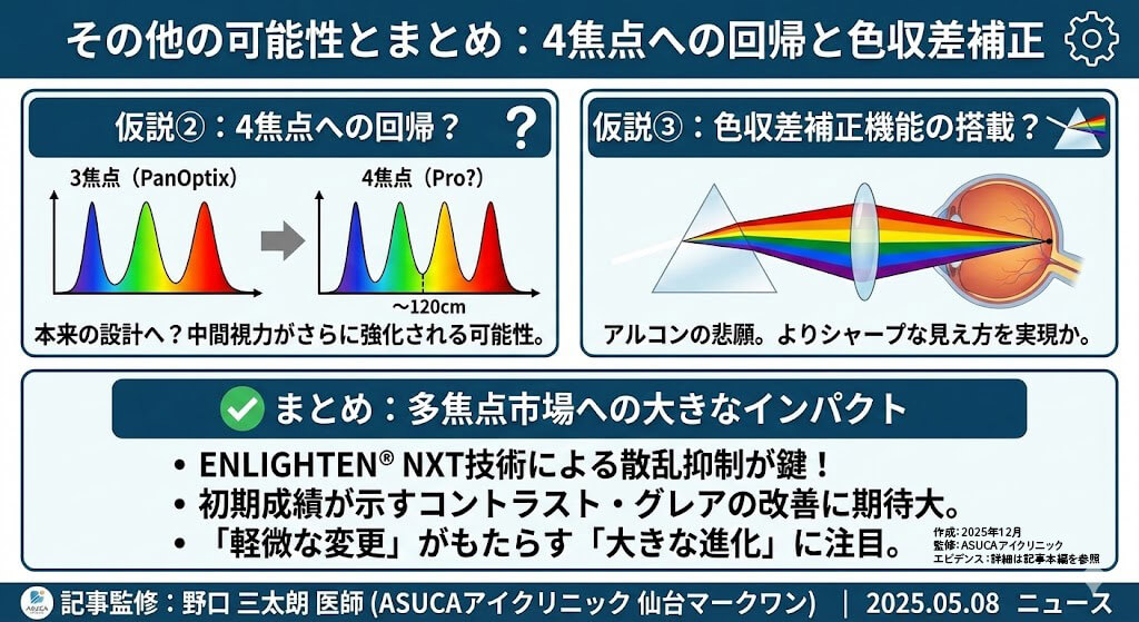 Clareon PanOptix Pro:4焦点への回帰と色収差補正