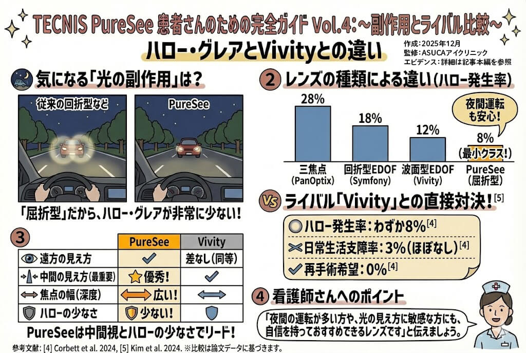 TECNIS PureSeeについて：光の副作用ハロー・グレアとライバルVivityとの違い