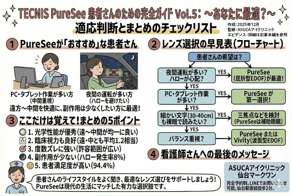 TECNIS PureSeeについて：適応判断とまとめのチェックリスト