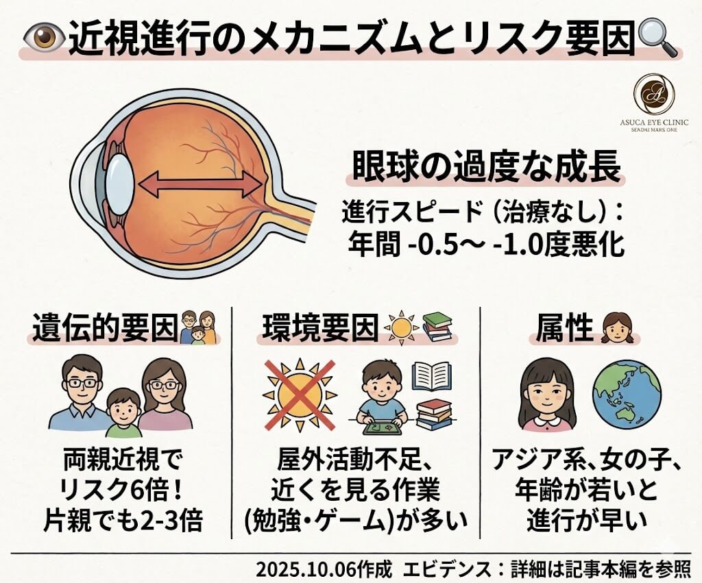 近視進行のメカニズムとリスク要因
