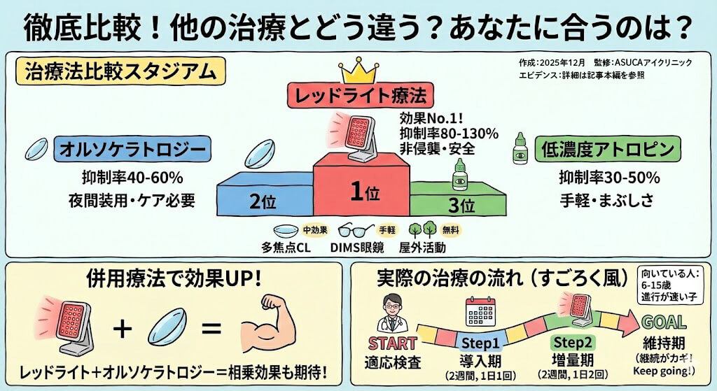 レッドライト療法とは：徹底比較！他の治療とどう違う？あなたに合うのは？