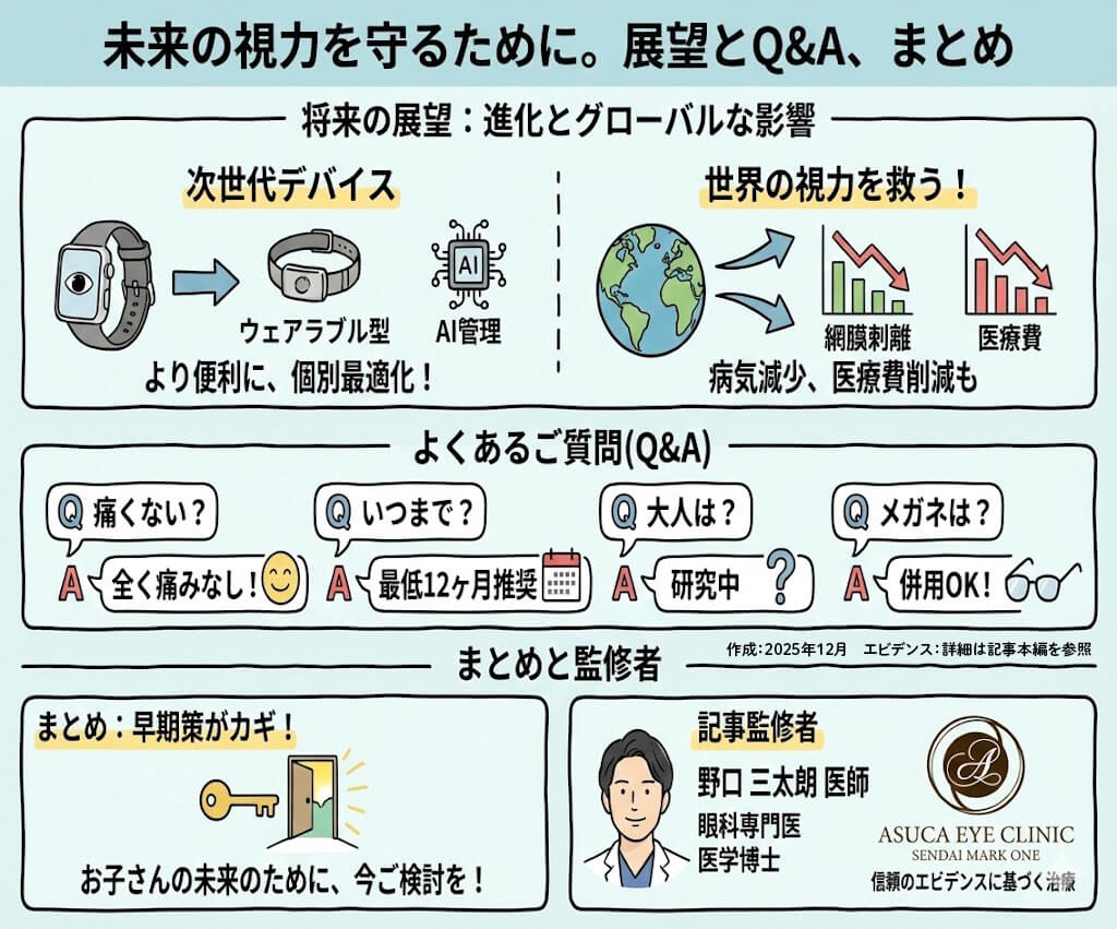 レッドライト療法とは：未来の視力を守るために。展望とQ&A、まとめ