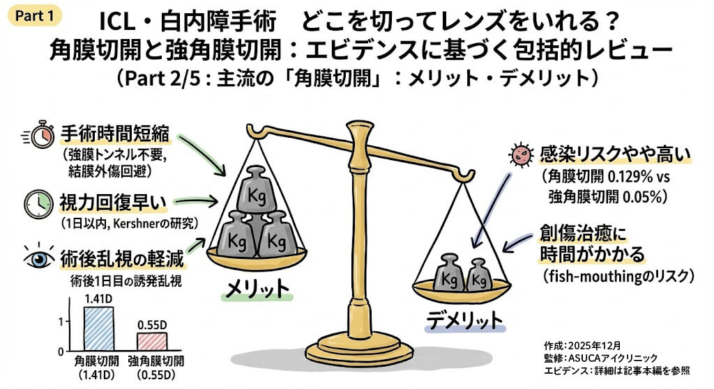 ICL・白内障手術の主流の角膜切開のメリット、デメリット